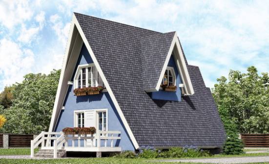 100-002-П Проект двухэтажного дома с мансардным этажом, современный коттедж из дерева Дальнегорск | Проекты домов от House Expert