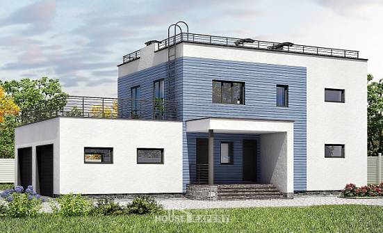 180-012-Л Проект двухэтажного дома, гараж, простой коттедж из кирпича Уссурийск | Проекты домов от House Expert