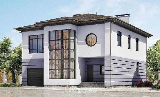 300-006-Л Проект двухэтажного дома и гаражом, уютный загородный дом из кирпича Спасск-Дальний | Проекты домов от House Expert