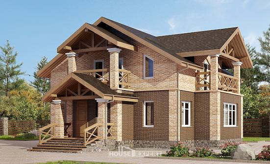 160-014-П Проект двухэтажного дома, экономичный коттедж из арболита Артём | Проекты домов от House Expert