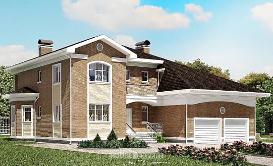 335-002-П Проект двухэтажного дома и гаражом, огромный коттедж из кирпича Партизанск | Проекты домов от House Expert