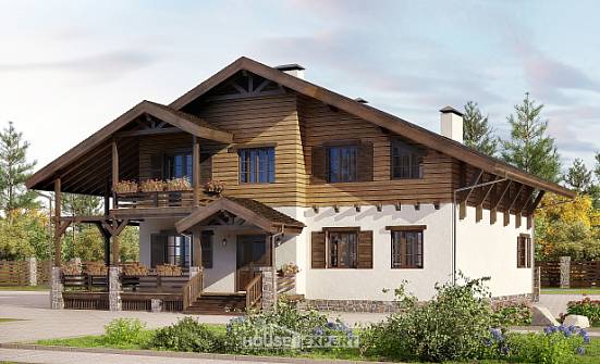 260-001-П Проект двухэтажного дома с мансардным этажом, уютный домик из кирпича Арсеньев | Проекты домов от House Expert
