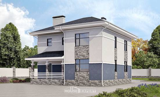 150-014-Л Проект двухэтажного дома, компактный коттедж из арболита Фокино | Проекты домов от House Expert