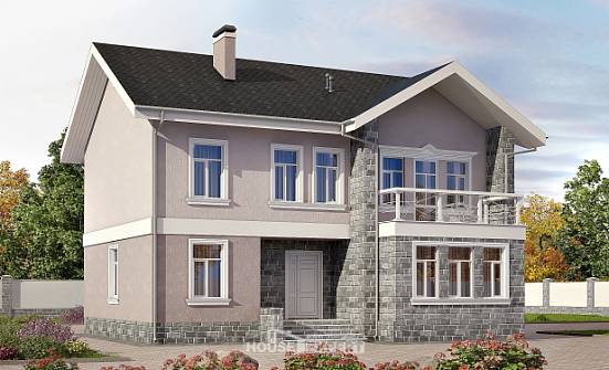 170-008-П Проект двухэтажного дома, доступный загородный дом из арболита Спасск-Дальний | Проекты домов от House Expert