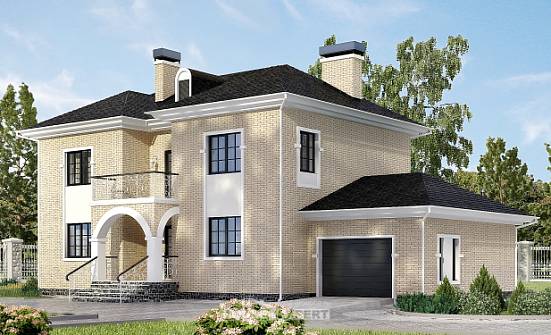 180-006-П Проект двухэтажного дома, гараж, средний коттедж из кирпича Находка | Проекты домов от House Expert